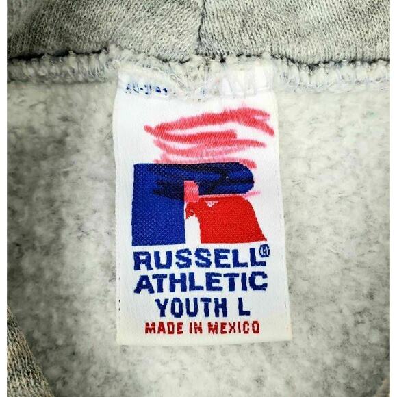 LSU Tigers Russell Athletic Kids Fleece Hoodie Gray Heathered Kangaroo Pocket L - Picture 9 of 12